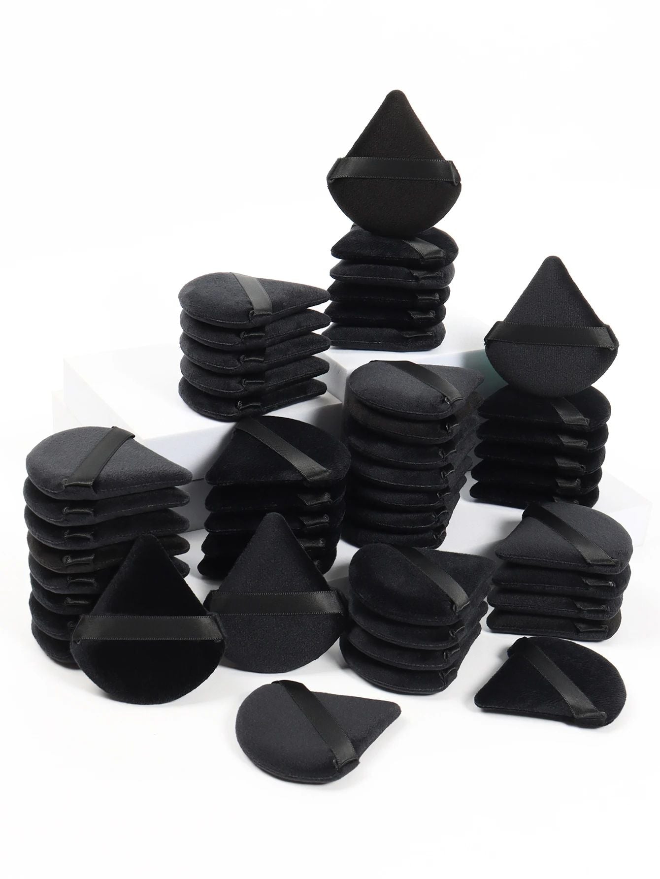 Black Triangle Powder Puff SetSoft Velvet Facial Makeup Sponges For Foundation Loose Powder  Contou 4