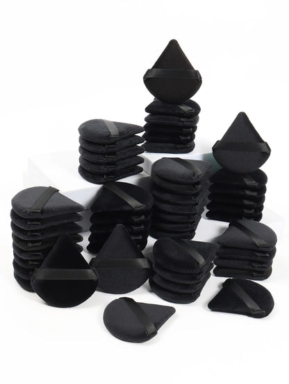 Black Triangle Powder Puff SetSoft Velvet Facial Makeup Sponges For Foundation Loose Powder  Contou 4