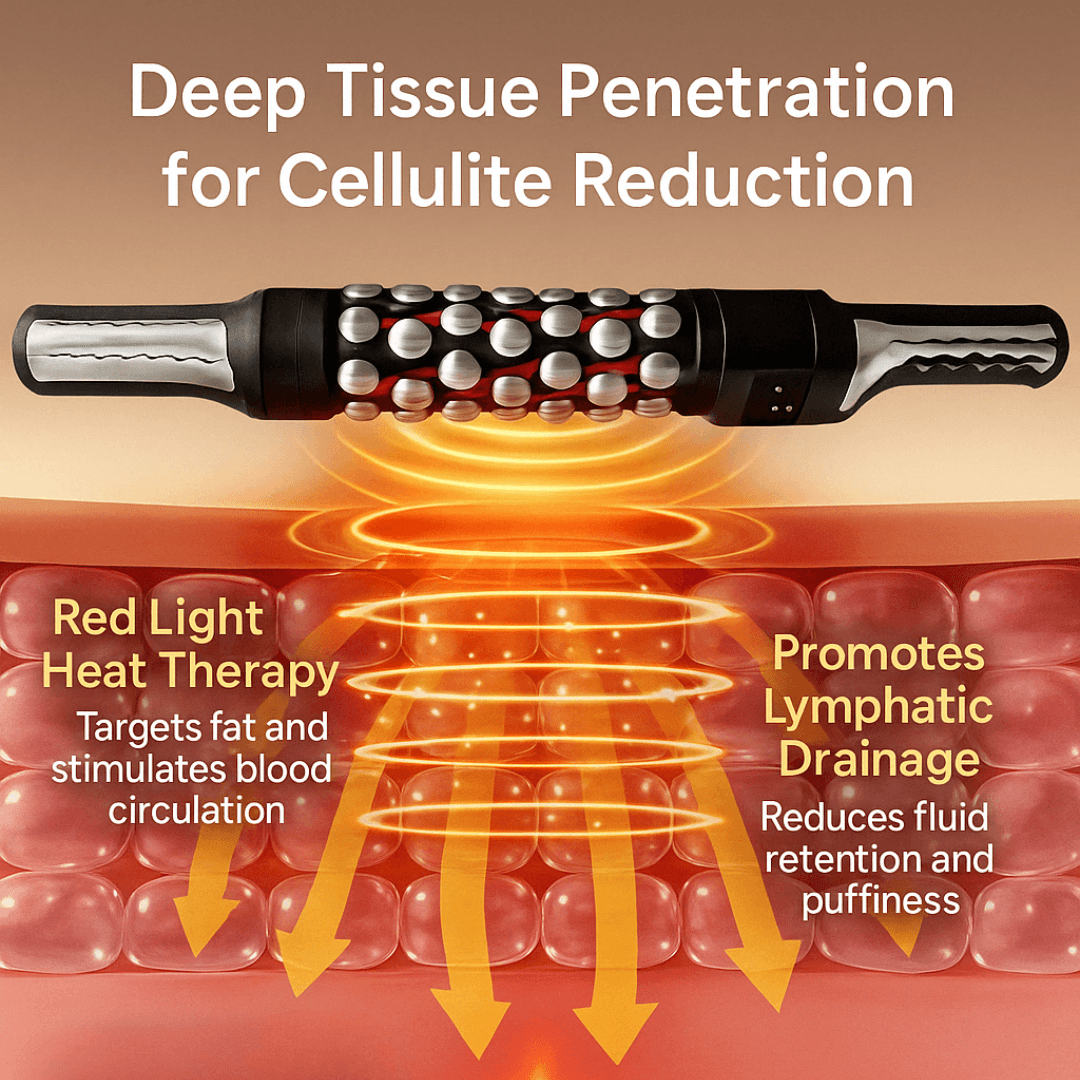 360 Rotating Massage Device Relaxed Red Light Heated Roller For Muscle Relaxation  AntiCellulite 3