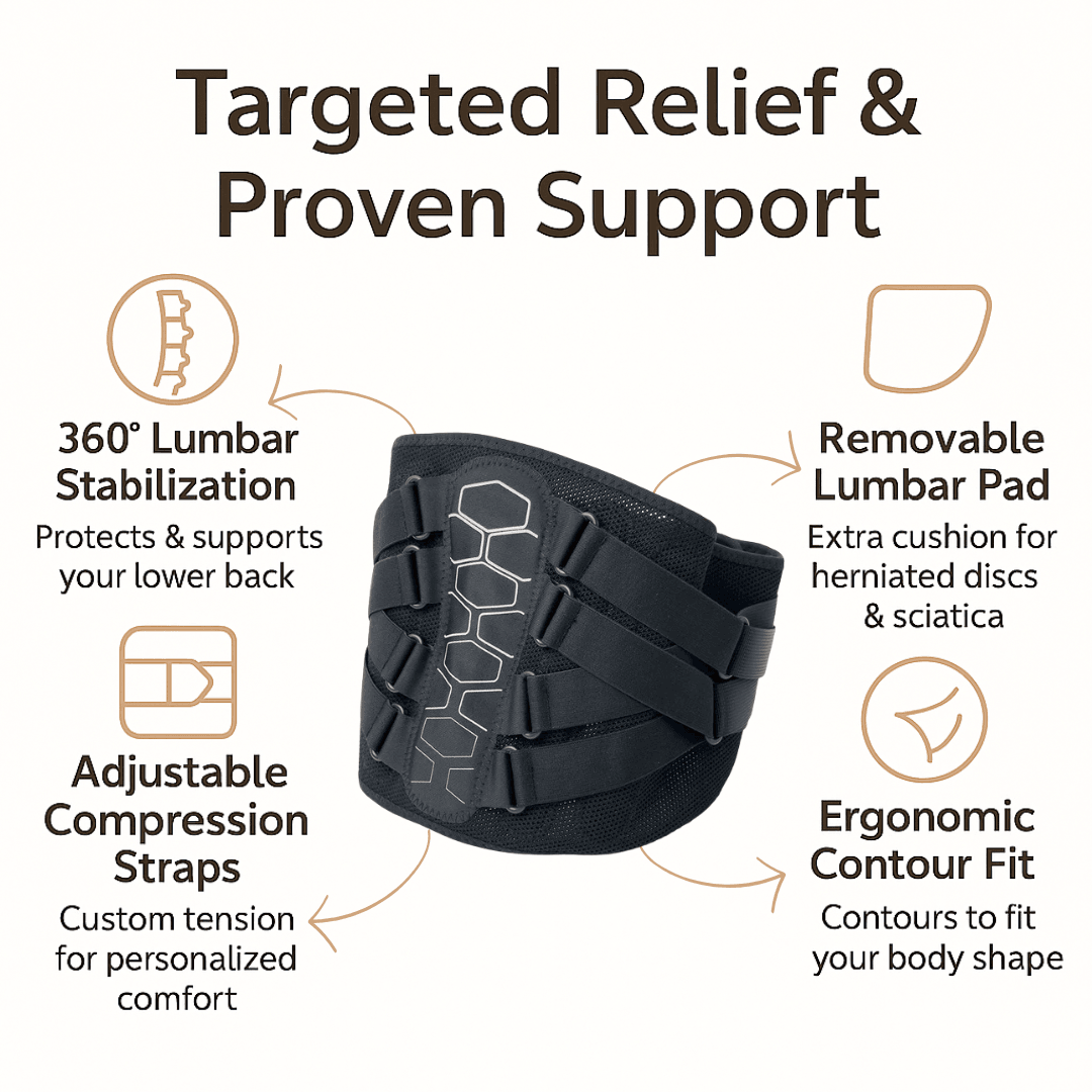 Back Brace For Lower Back Pain Relief Sciatica  Herniated Disc Support 1