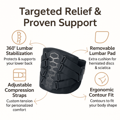 Back Brace For Lower Back Pain Relief Sciatica  Herniated Disc Support 1