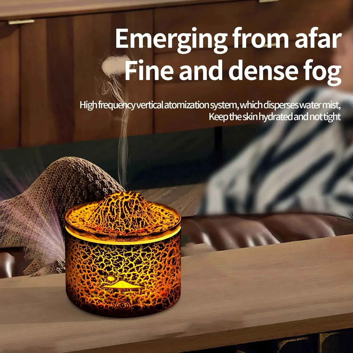 Plugin Volcano Aromatic Diffuser Cool Mist Essential Oil Diffuser With 3Speed Timer For Home Car  O 1
