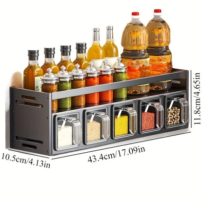 Stylish Kitchen Seasoning Rack WallMounted Kitchen Spice Rack Set Suitable For Home Use 4