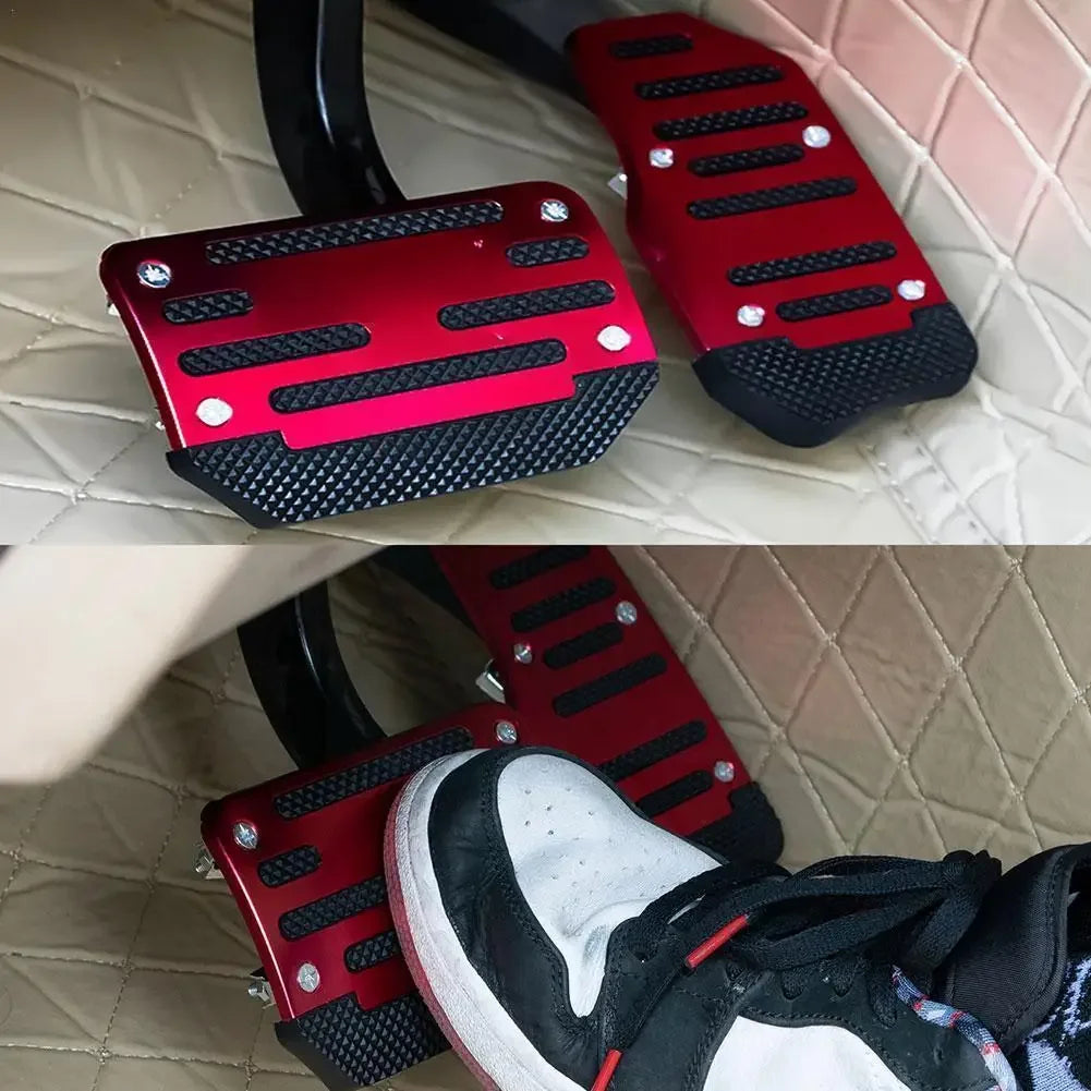Premium Aluminum Car Pedal Cover Set, Non-Slip Automatic Transmission & Gas Foot Covers