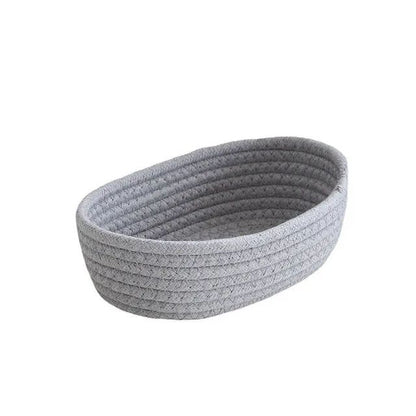 Nordic Cotton Rope Woven Storage Baskets Desktop Organizer For Sundries Keys  Cosmetics 5