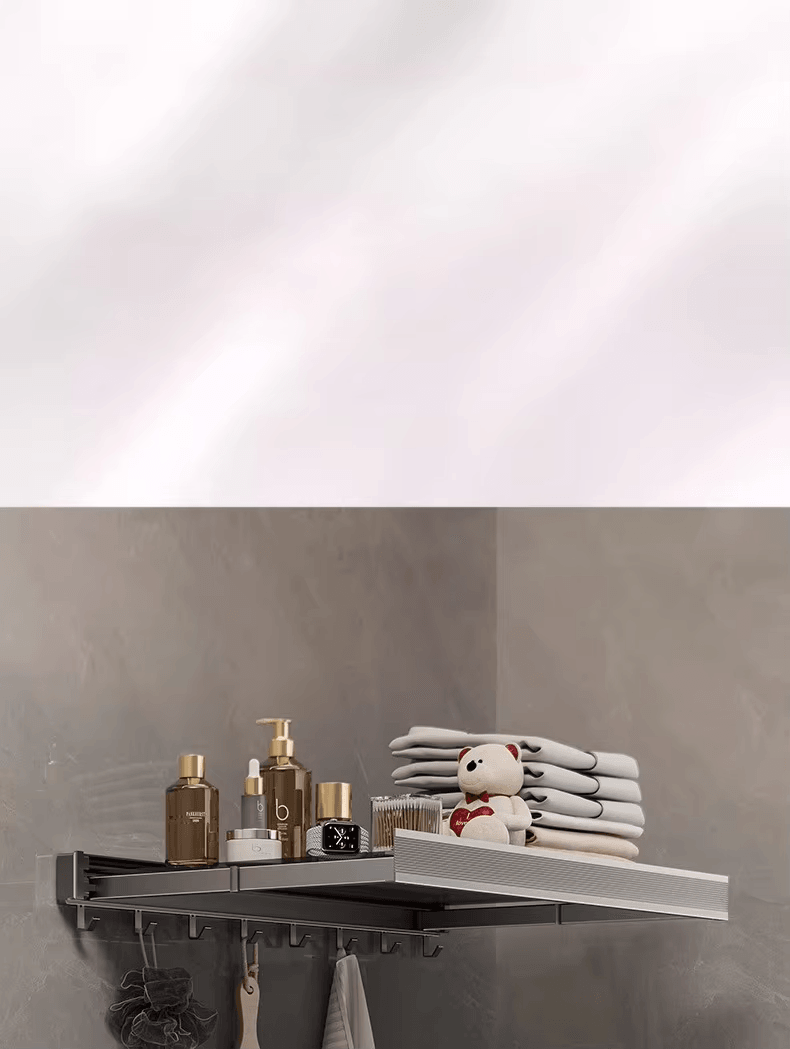 Foldable Clothes And Hat Rack With Hooks SpaceSaving Solution For Bathroom And Balcony 0