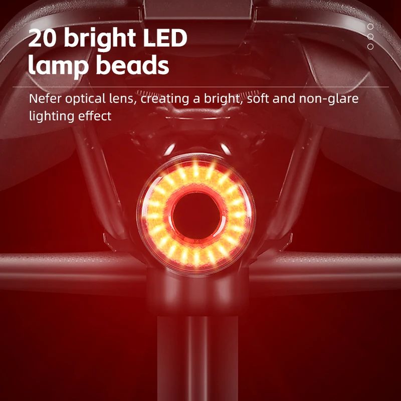 WEST BIKING Bike Tail Light Smart Sensing MTB Road Bike Rear Light IPX6 Waterproof With TypeC Charg 2