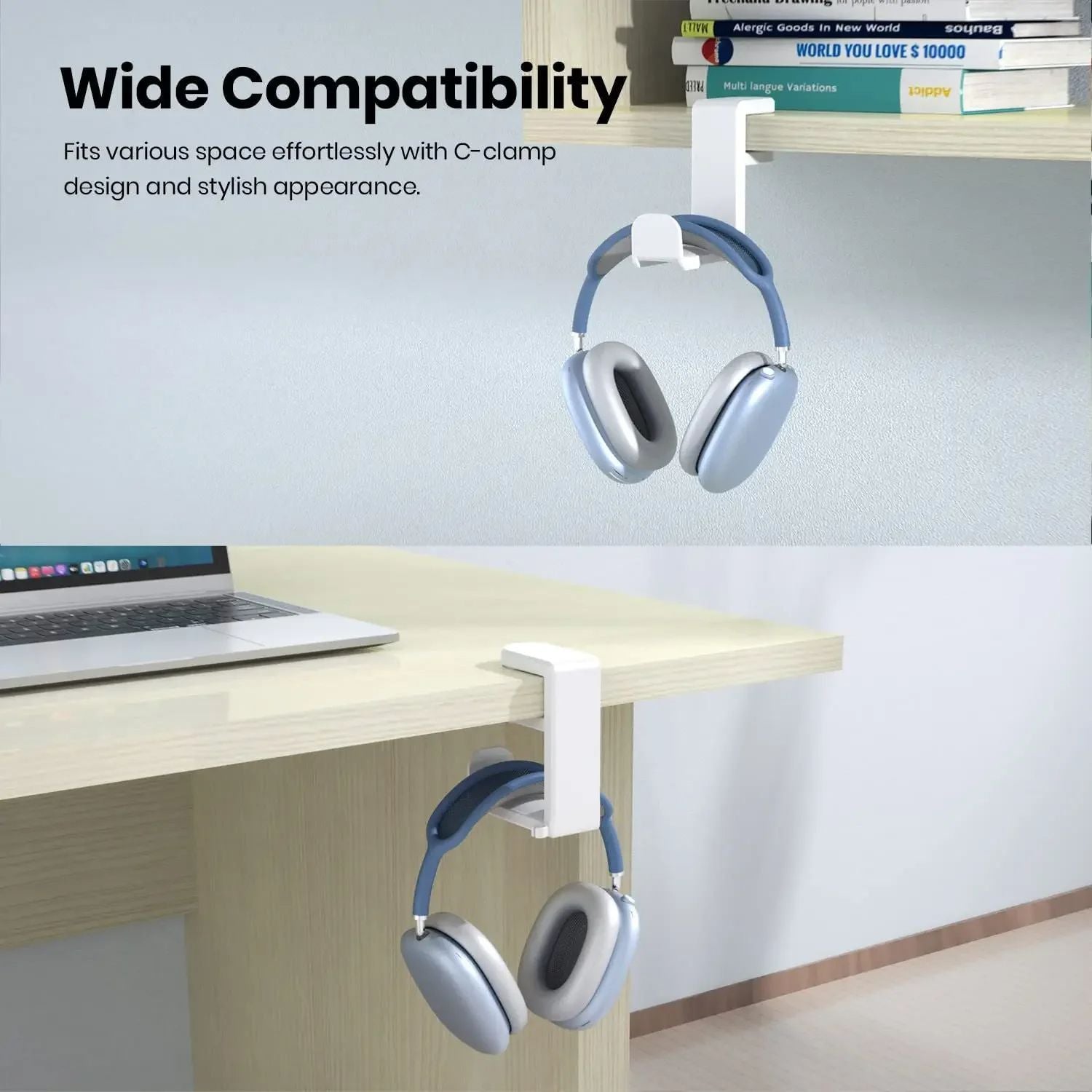 No Punch Table Clip Hook Headphone Holder  MultiPurpose Organizer 1