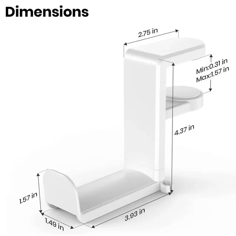 No Punch Table Clip Hook Headphone Holder  MultiPurpose Organizer 4