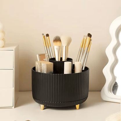 360° Rotating 5-Slot Makeup Brush Holder Organizer – Multi-Functional Desk & Vanity Cosmetic Storage