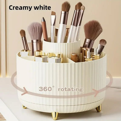 360 Rotating 5Slot Makeup Brush Holder Organizer  MultiFunctional Desk  Vanity Cosmetic Storage 4