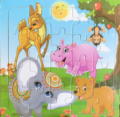 Wooden Puzzle For Babies Cartoon Animal  Vehicle 3D Jigsaw Montessori Educational Toys For Toddlers 9
