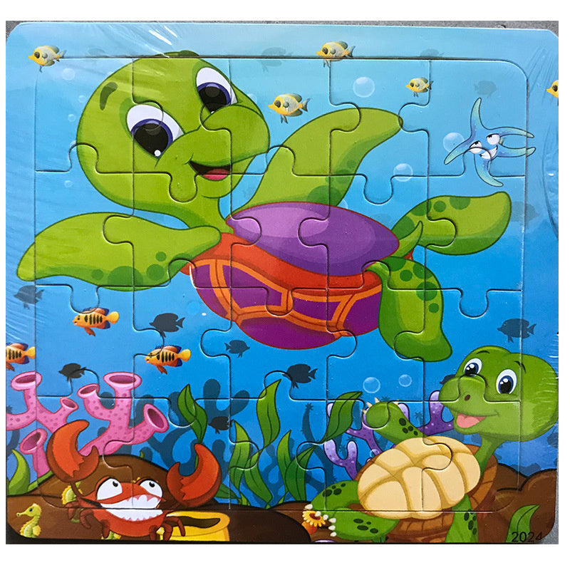 Wooden Puzzle For Babies Cartoon Animal  Vehicle 3D Jigsaw Montessori Educational Toys For Toddlers 14