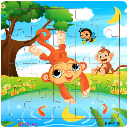 Wooden Puzzle For Babies Cartoon Animal  Vehicle 3D Jigsaw Montessori Educational Toys For Toddlers 19