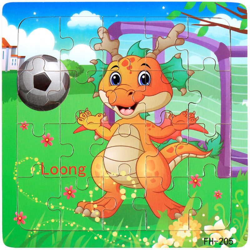 Wooden Puzzle For Babies Cartoon Animal  Vehicle 3D Jigsaw Montessori Educational Toys For Toddlers 20