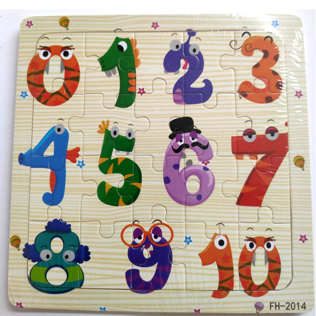 Wooden Puzzle For Babies Cartoon Animal  Vehicle 3D Jigsaw Montessori Educational Toys For Toddlers 25