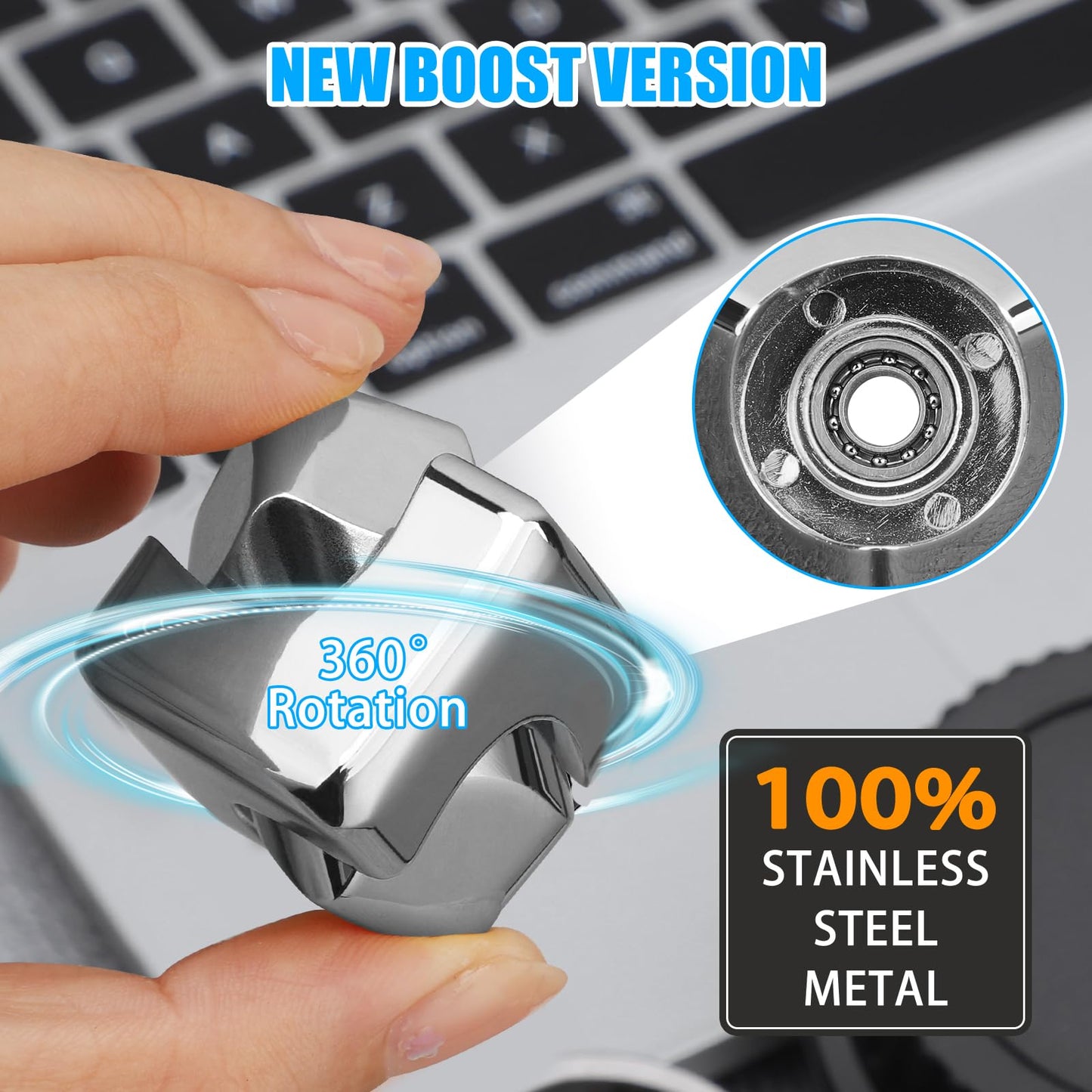 Metal Cube Fidget Gyroscope Silent Bearing Rotating Finger Spinner For Stress ReliefAnti Anxiety To 2