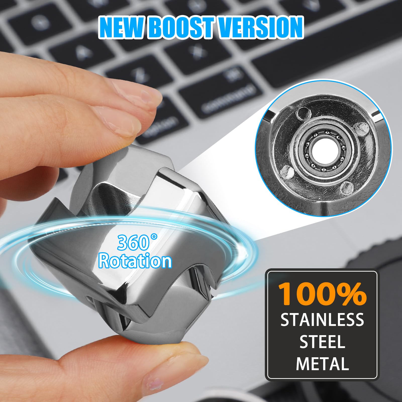 Metal Cube Fidget Gyroscope Silent Bearing Rotating Finger Spinner For Stress ReliefAnti Anxiety To 2