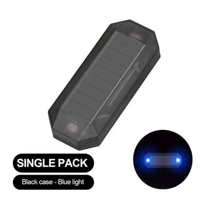 Car Mini LED Solar Power Warning Light Wireless Anti Theft Night Security Simulated Alarm Lamp