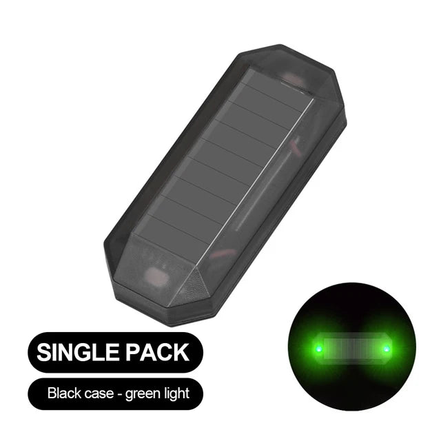 Car Mini LED Solar Power Warning Light Wireless Anti Theft Night Security Simulated Alarm Lamp
