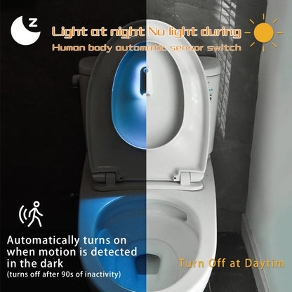 LED Toilet Bowl Light With Motion Sensor Rechargeable RGB 7Color Changing Bathroom Night Light Fit  3