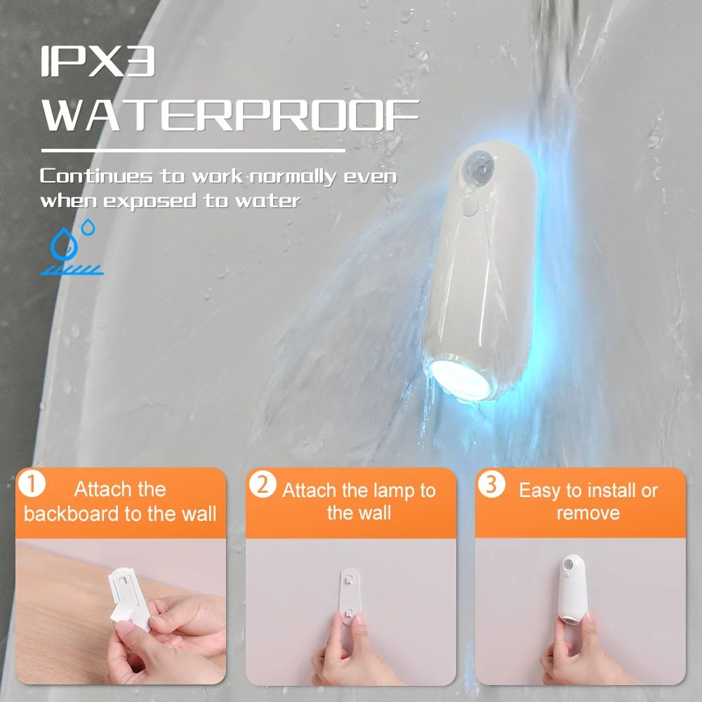 LED Toilet Bowl Light With Motion Sensor Rechargeable RGB 7Color Changing Bathroom Night Light Fit  2