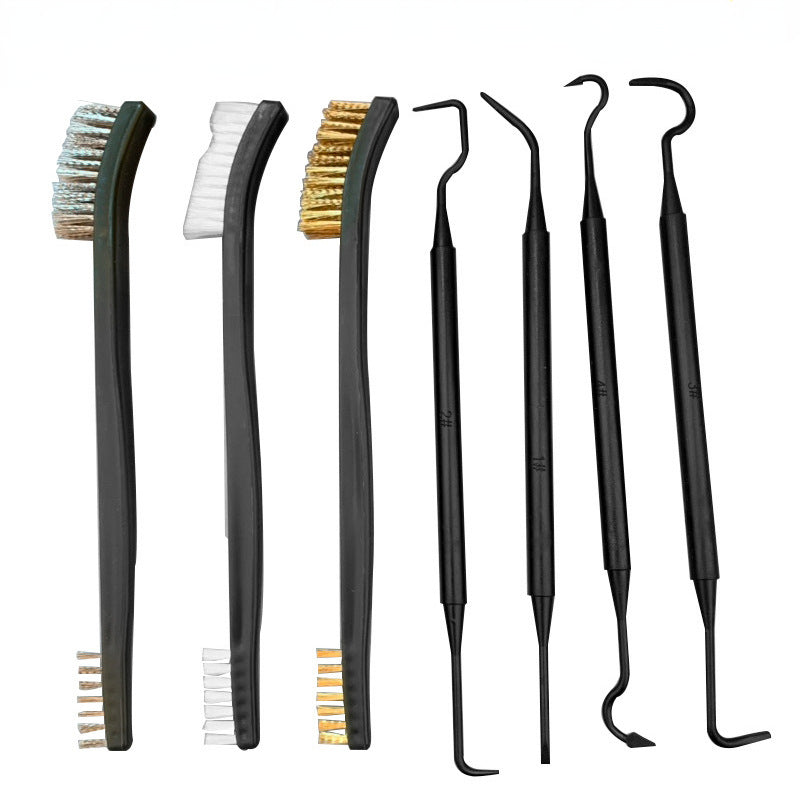 Double End Steel Wire Brush & Nylon Pick Set Universal Hunting Gun Cleaning Kit for Tactical Rifle Maintenance