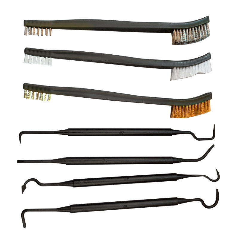 Double End Steel Wire Brush & Nylon Pick Set Universal Hunting Gun Cleaning Kit for Tactical Rifle Maintenance