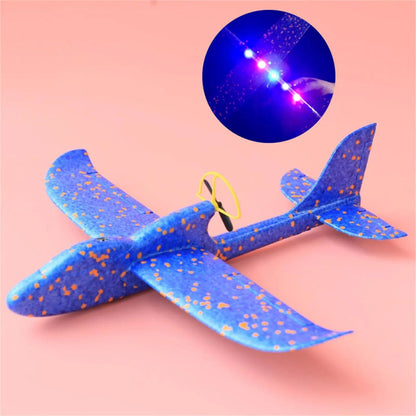 Rechargeable Electric Foam Glider, LED Hand Throw Airplane, Automatic Flight, Outdoor Fun Toy for Children