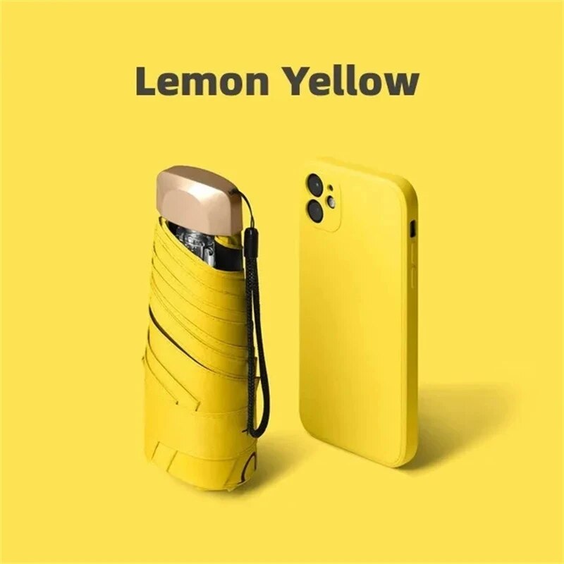 Mini Sun Umbrella Pocket Rain Umbrella Vinyl Folding UV Ultraviolet Protection Sun Shade Pocket Par 8