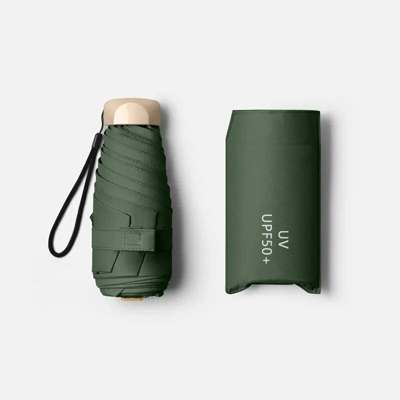 Mini Sun Umbrella Pocket Rain Umbrella Vinyl Folding UV Ultraviolet Protection Sun Shade Pocket Par 11