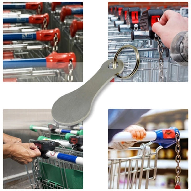Decorative Keychain With Shopping Cart Tokens Durable Metal Trolley Coin Holder Lightweight  Rustpr 1