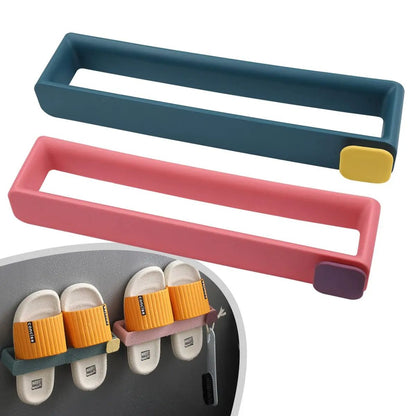 Self Adhesive Slippers Rack, Hanging Shoe Holder & Wall Bracket Organizer for Door & Cabinet