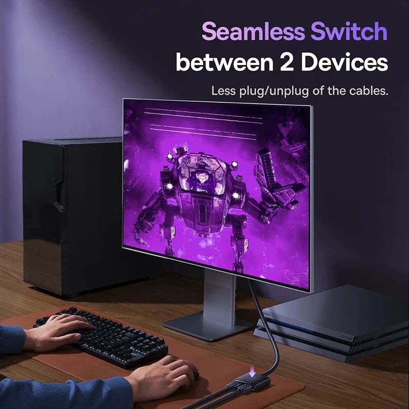 Baseus HD Switch 4K 60Hz HDMICompatible Splitter BiDirectional Switch For PS5 PS4 TV Box Builtin Ca 2