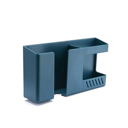 WallMounted Mobile Phone  Remote Control Storage Box Multifunctional Punch Free Organizer 5