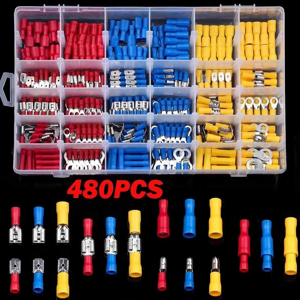 Wire Connector Kit Male Female Insulated Terminals Assorted Crimp Terminals  Spade Lugs 9