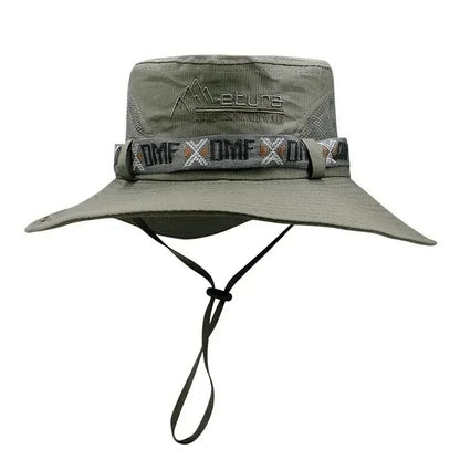 Summer Men Bucket Hat Outdoor UV Protection Wide Brim Panama Safari Hunting Hiking Mesh Fisherman B 4