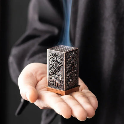 Square Vertical Incense Burner Small Alloy Incense Holder For Indoor Aromatherapy  Home Decor 1