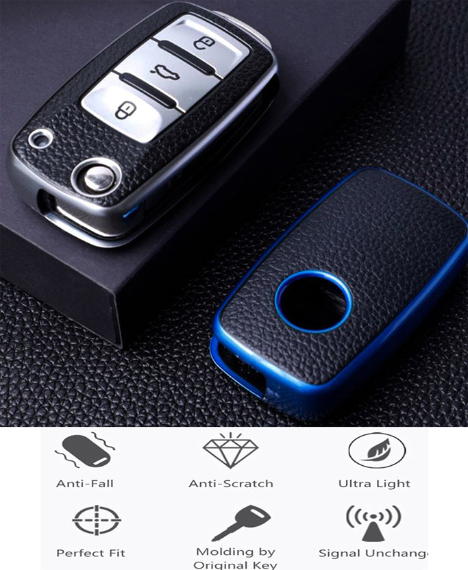 Leather TPU Car Key CaseFull Cover Protection For VW Volkswagen Polo Tiguan Passat Golf JettaLavida 5
