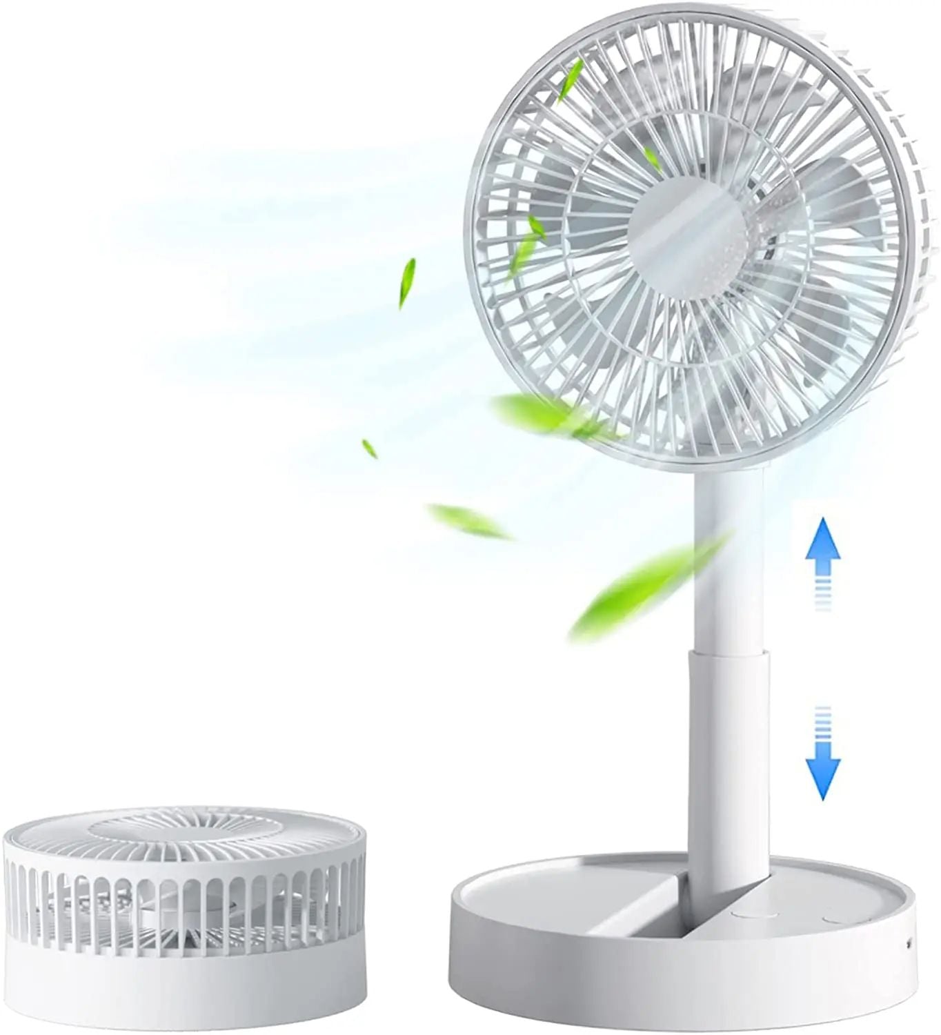 USB Foldable Fan With 4 Speeds And Timer Battery Operated Mini Table Fan For Bedroom Indoor And Out 2