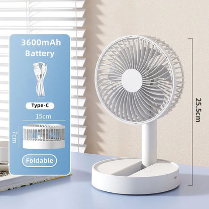 USB Foldable Fan With 4 Speeds And Timer Battery Operated Mini Table Fan For Bedroom Indoor And Out 1