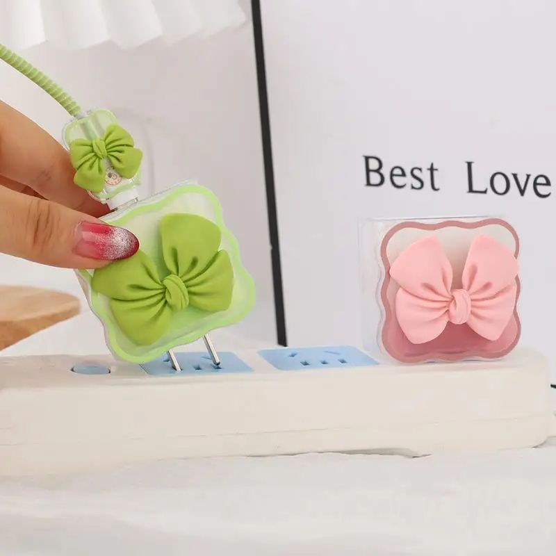 Silicone Charger Protection Cover  Cable Management Set For IPhone 4