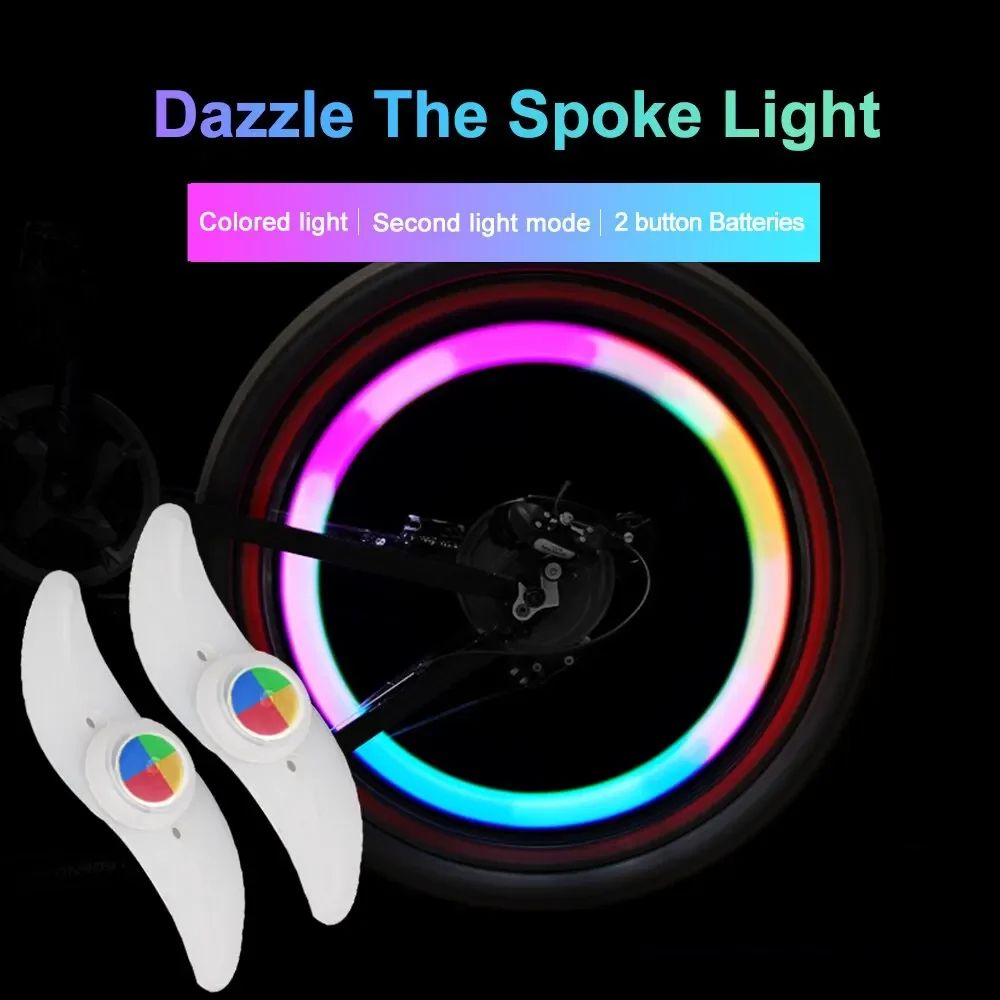 Colorful Bike Wheel Spoke Light Waterproof MTB Balance Bicycle LED Tyre Flash Lights Warning Cyclin 1