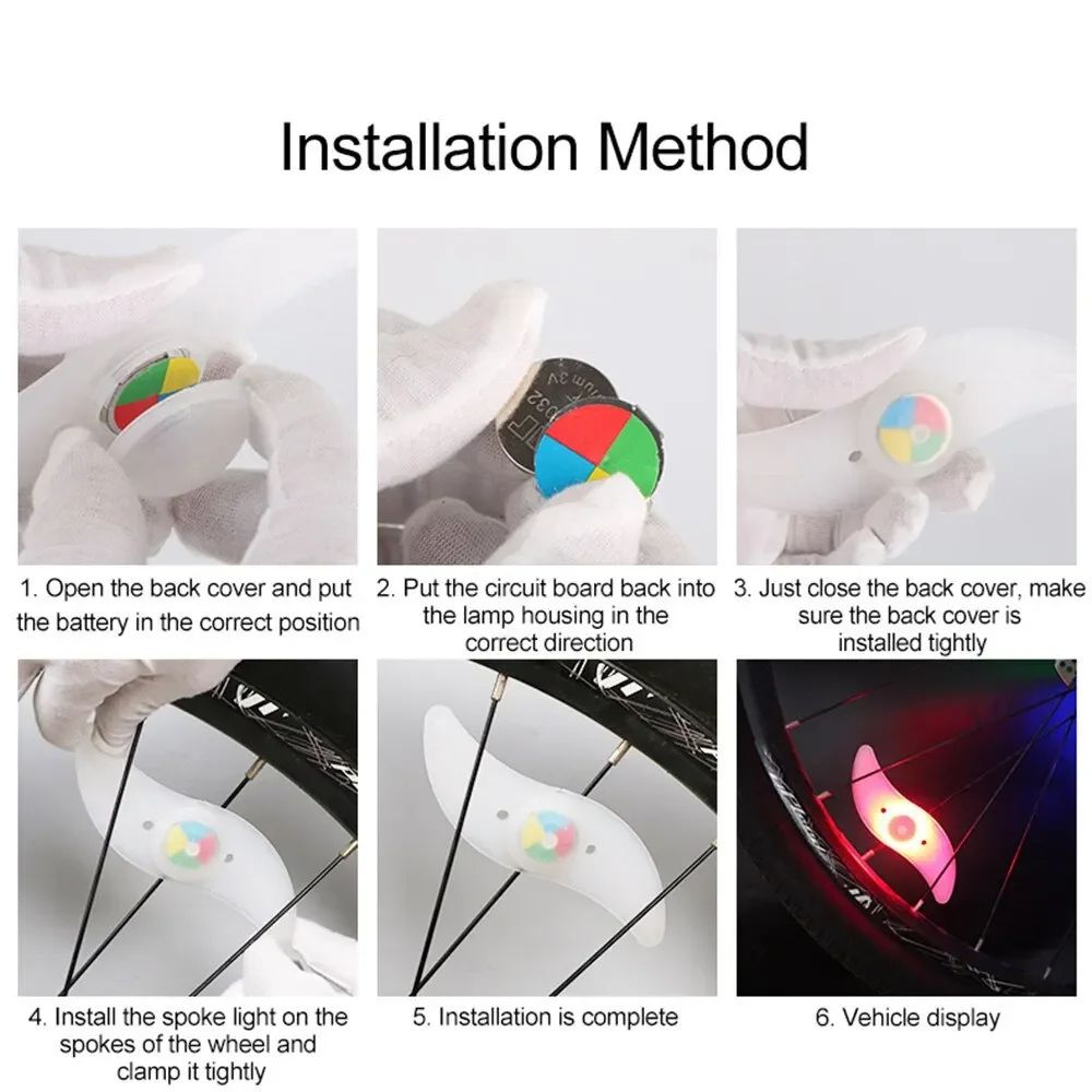 Colorful Bike Wheel Spoke Light Waterproof MTB Balance Bicycle LED Tyre Flash Lights Warning Cyclin 5