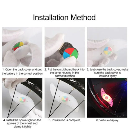 Colorful Bike Wheel Spoke Light Waterproof MTB Balance Bicycle LED Tyre Flash Lights Warning Cyclin 5