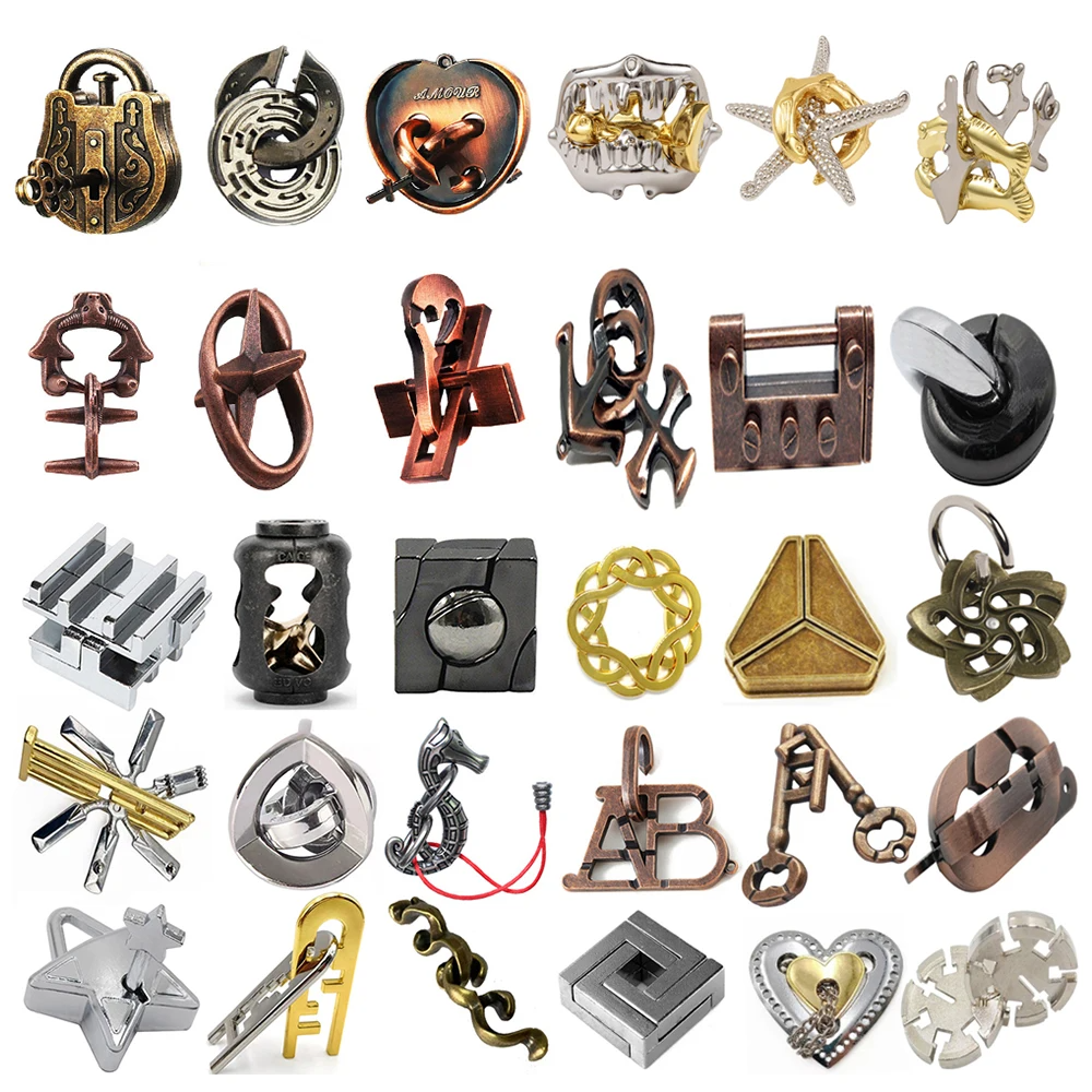 Classic IQ Metal Brain Teaser, Magic Baffling Puzzle Game for Kids & Adults