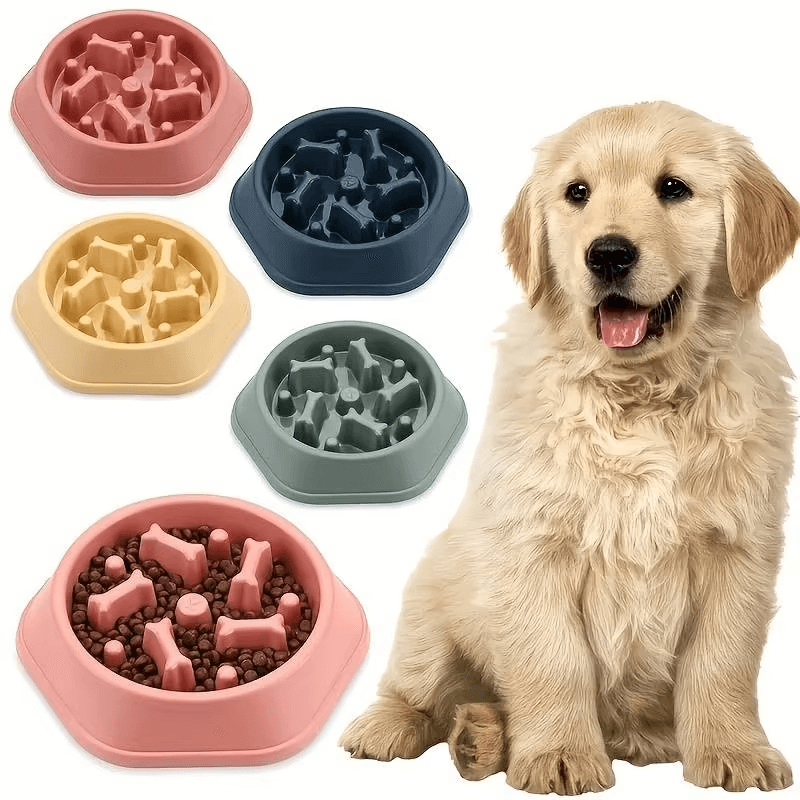 Slow Feeder Dog Bowl for Small and Medium Dogs, Anti Choking Puzzle Bowl with Non-Slip Base, Promotes Healthy Eating