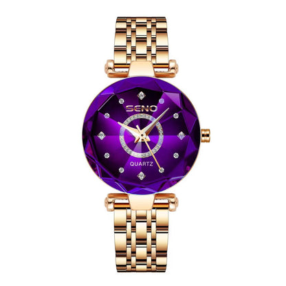 Ocean Star Womens Crystal Watch Luxury Rose Gold Bracelet Wrist Watch For Ladies 6