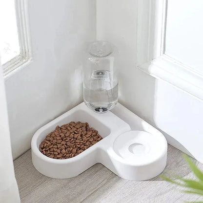Automatic Drinking Love Pet Bowl, Dual-Use Cat Bowl Dog Basin with Water Dispenser, Moisture-Proof Feeder