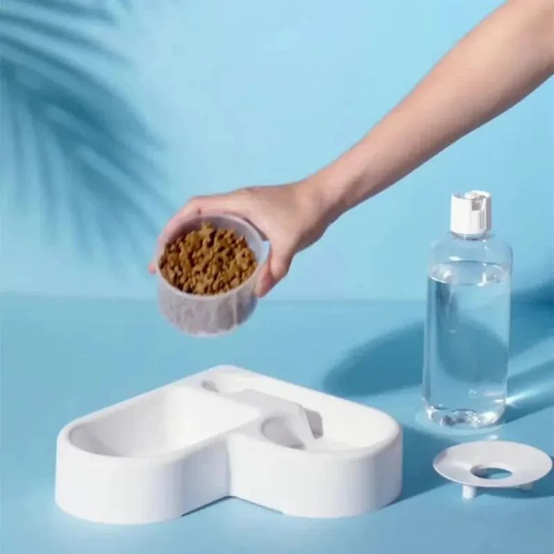 Automatic Drinking Love Pet Bowl DualUse Cat Bowl Dog Basin With Water Dispenser MoistureProof Feed 1
